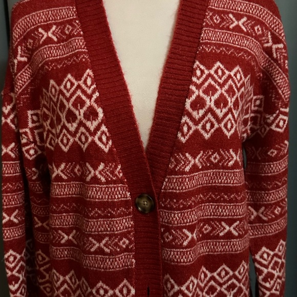 LOFT Fair Isle Cardigan Sweater – Women’s Medium - Picture 2 of 6